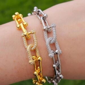Elegant Gold and Silver Link Bracelets